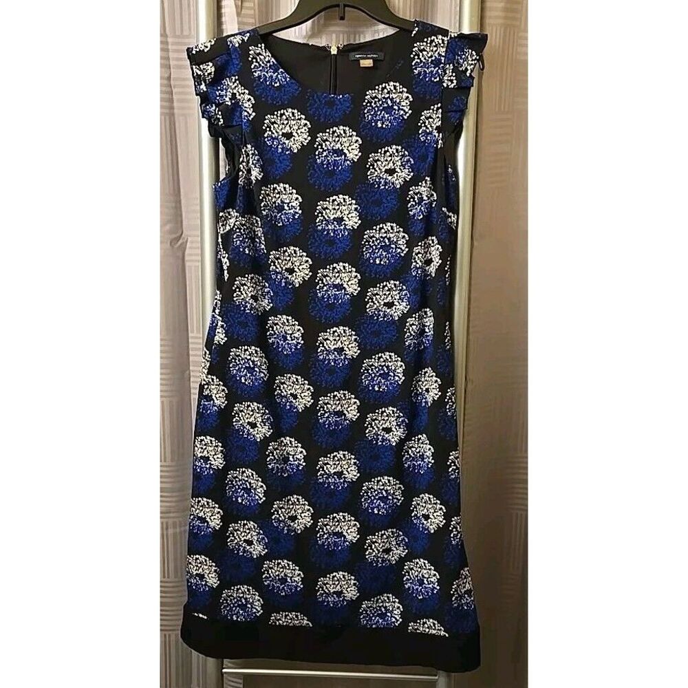 Tommy Hilfiger Size 8  Dandelion‎ Print Dress Flutter Sleeve Cobalt Blue